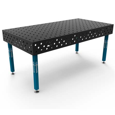 Svařovací stůl GPPH ECO 2000x1000 mm, ocelová pracovní deska tl. 8 mm, otvory pr. 28 mm v rastru 100x100 mm