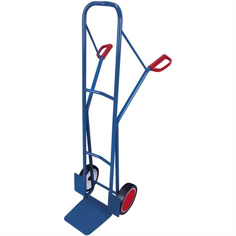 Sackkarre VARIOfit - Stahlrohr, extra hoch, Tragfähigkeit 250 kg, Schaufel 320 x 250 mm, Vollgummibereifung - Cordes