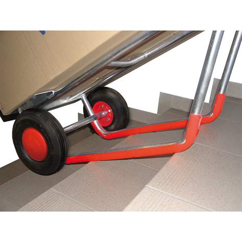 Alu-Sackkarre VARIOfit, Kunststoffgleitkufen, Tragfähigkeit 200 kg, Schaufel 320 x 250 mm, Luftbereifung - Cordes - Bild3