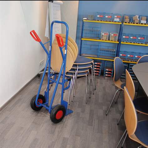 Stuhlkarre VARIOfit, Tragfähigkeit 250 kg, Schaufel 320 x 250 mm, Vollgummibereifung - Cordes - Bild5