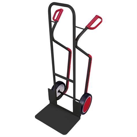 Rudl VARIOfit, ocelový s kluznými ližínami, nosnost 250 kg, lopata 480 x 300 mm, kola z plné gumy, barva antracit RAL7016 - Cordes