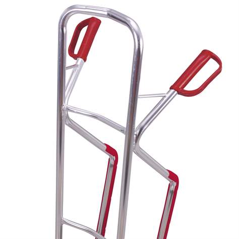 Alu-Sackkarre VARIOfit, Kunststoffgleitkufen, Tragfähigkeit 200 kg, Schaufel 320 x 250 mm, Luftbereifung - Cordes - Bild4