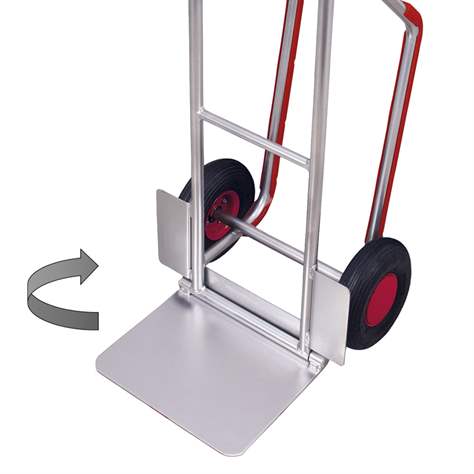 Rudl VARIOfit, hliníkový s kluznými ližinami a sklopnou lopatou, nosnost 200 kg, lopata 380 x 280 mm, bantamová kola - Cordes - obrázek4