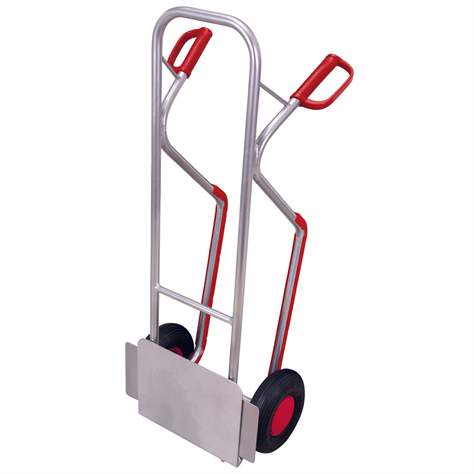 Alu-Sackkarre VARIOfit, Kunststoffgleitkufen, Tragfähigkeit 200 kg, Schaufel klappbar 380 x 280 mm, Vollgummibereifung - Cordes - Bild5