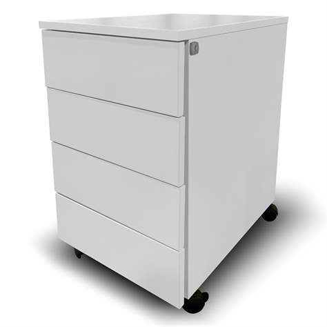 Schubladencontainer STEEL, 4 Schubladen, Lichtgrau RAL7035 - Malow