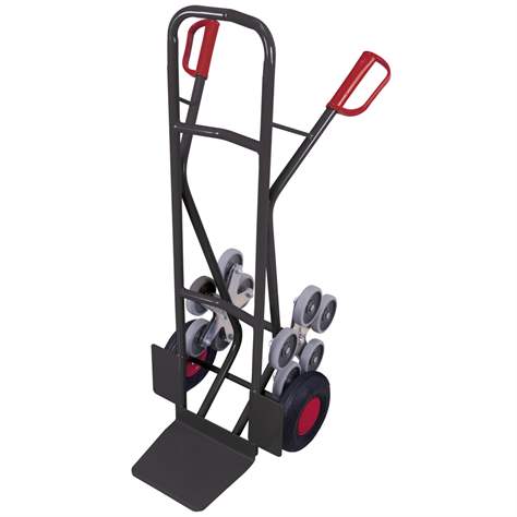 Treppenkarre VARIOfitn, Tragfähigkeit 200 kg, Schaufel 250x300 mm, mit zusätzlicher Luftbereifung, Farbe Anthrazit RAL7016 - Cordes