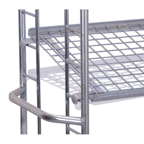 Etážový vozík VARIOfit se šikmými policemi, pozinkovaný, 4 police, 1355 x 550 mm, nosnost 250 kg - Cordes - obrázek3