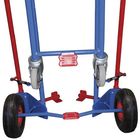 Reifenkarre VARIOfit, Tragfähigkeit 200 kg, Höhe 1275-1900 mm, Vollgummibereifung mit Stützräder - Cordes - Bild5