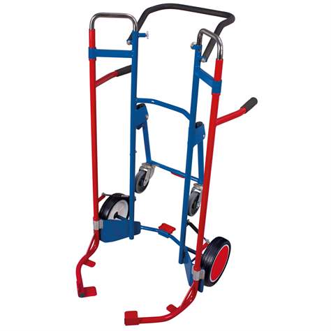 Reifenkarre VARIOfit, Tragfähigkeit 200 kg, Höhe 1275-1900 mm, Vollgummibereifung mit Stützräder - Cordes - Bild7