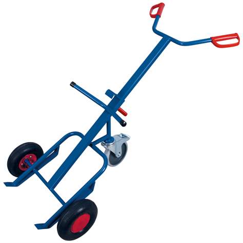 Fasskarre VARIOfit mit 1 Stützbremsrolle, Tragfähigkeit 250 kg, Luftreifen - Cordes