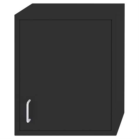 Závěsná kovová skříňka, jednokřídlá plechová dvířka, š x v x h: 400 x 500 x 250 mm, barva černá RAL9005 - Malow