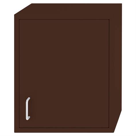 Závěsná kovová skříňka, jednokřídlá plechová dvířka, š x v x h: 400 x 500 x 250 mm, barva hnědá RAL8016 - Malow