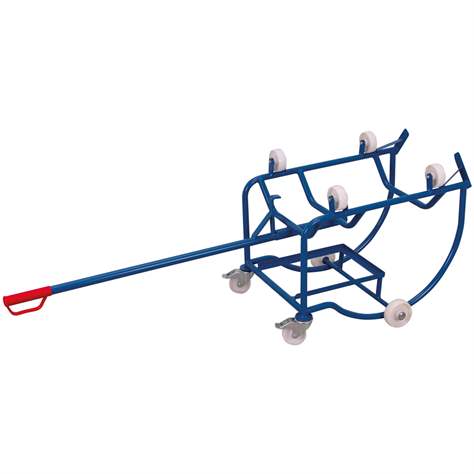 VARIOfit překlápěcí vozík na sudy, nosnost 250 kg, uložení sudu na 4 plastových rolnách - Cordes - obrázek3