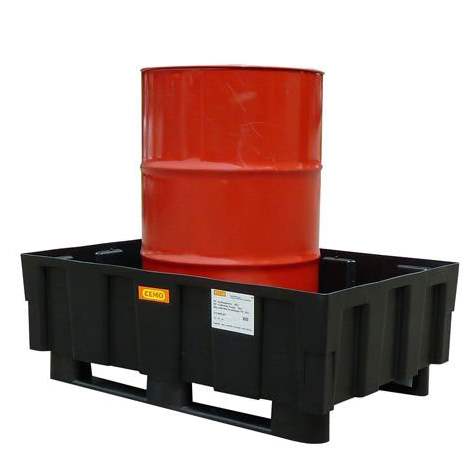 Záchytná vana EUR plastová, bez roštu, 1205 x 805 mm, s ližinami, černá - CEMO GmbH - obrázek2