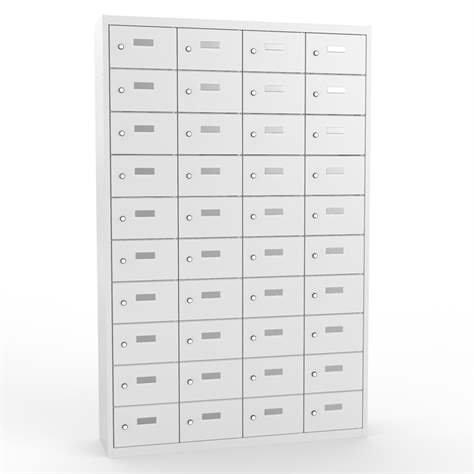 Kleingefachschrank, 4x10 Fächer, HxBxT: 1800x1200x500 mm, Farbe grau RAL7035 / Türen grau RAL7035 - Malow