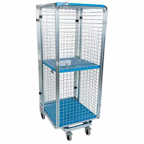 Steckbarer, Antidiebstahl-Rollcontainer „nestainer“, 5iseitig, 1 Fachboden, BxTxH: 725x820x1890 mm