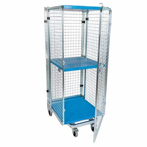 Steckbarer, Antidiebstahl-Rollcontainer „nestainer“, 5iseitig, 1 Fachboden, BxTxH: 725x820x1890 mm - Bild5