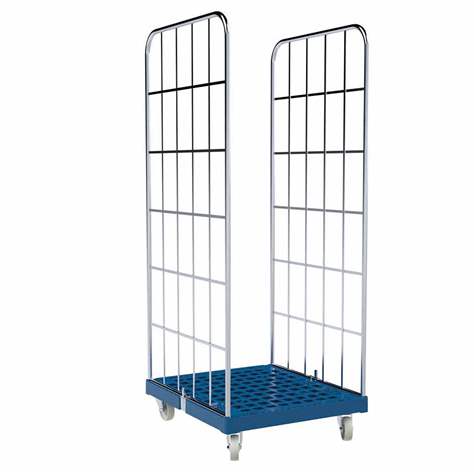 Cărucior rollcontainer "rolltainer" cu 2 pereți tip panou, fără polițe, lxLxH: 724x815x1830 mm