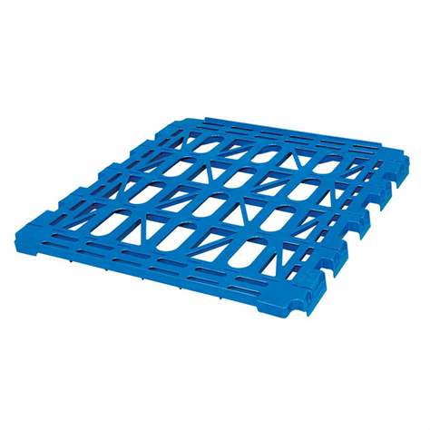 Dodatkowa półka wisząca z niebieskiego plastiku, do „rolltainera” 2- i 3-stronnego
