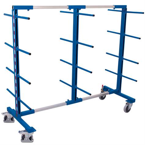 Tragarmregalwagen VARIOfit, zweiseitig, 24 Tragarme, Breite 840-3200 mm - Cordes - Bild6