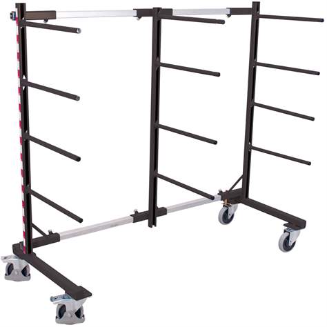 Cărucior tip raft în consolă cantilever VARIOfit, simplu, 12 console, lățime 840-2200 mm - Cordes - imagine6