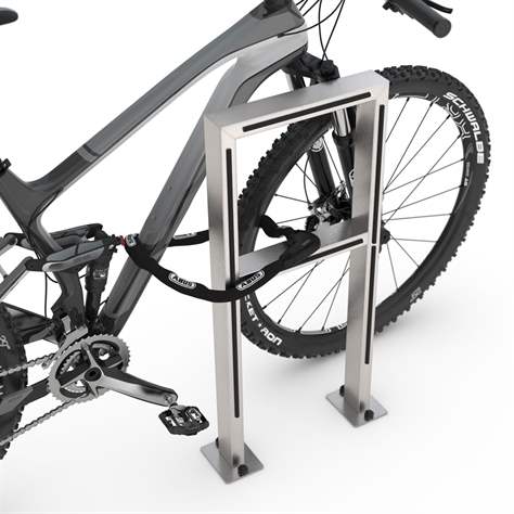 Edestahl Anlehn- und Absperrbügel 800 x 350 mm, mit Bodenplatten - WSM - Walter Solbach Metallbau GmbH - Bild3