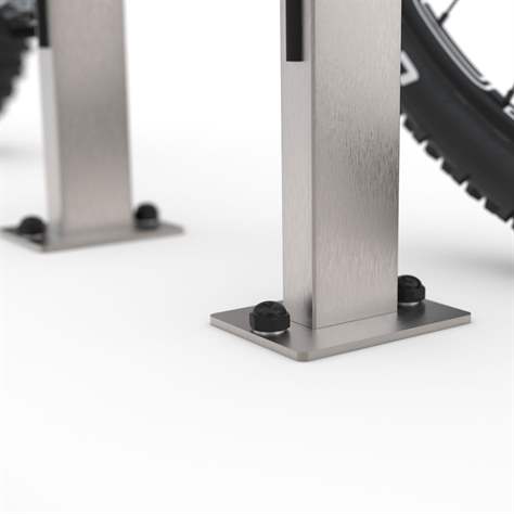 Edestahl Anlehn- und Absperrbügel 800 x 350 mm, mit Bodenplatten - WSM - Walter Solbach Metallbau GmbH - Bild4