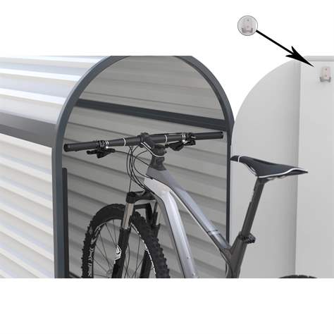 Fahrradbox mit Bogendach, verschließbar, Farbe Grau, LxBxH: 2050x820x1400 mm - WSM - Walter Solbach Metallbau GmbH - Bild4