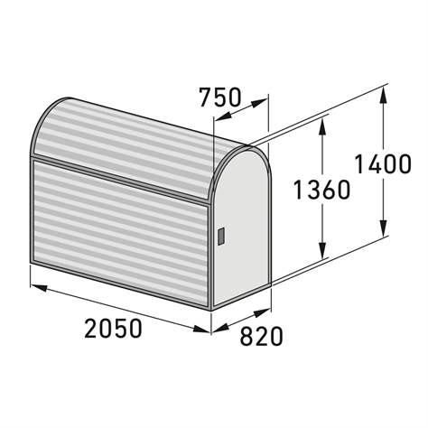 Fahrradbox mit Bogendach, verschließbar, Farbe Grau, LxBxH: 2050x820x1400 mm - WSM - Walter Solbach Metallbau GmbH - Bild7