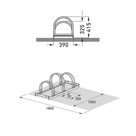 Fahrradständer - Bogenparker, einseitig, 3 Stellplätze - WSM - Walter Solbach Metallbau GmbH - Bild5