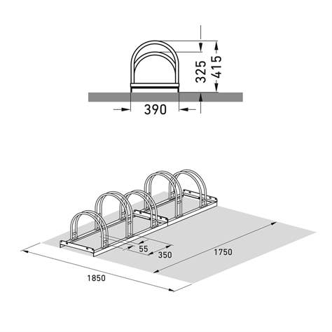 Fahrradständer - Bogenparker, einseitig, 5 Stellplätze - WSM - Walter Solbach Metallbau GmbH - Bild5