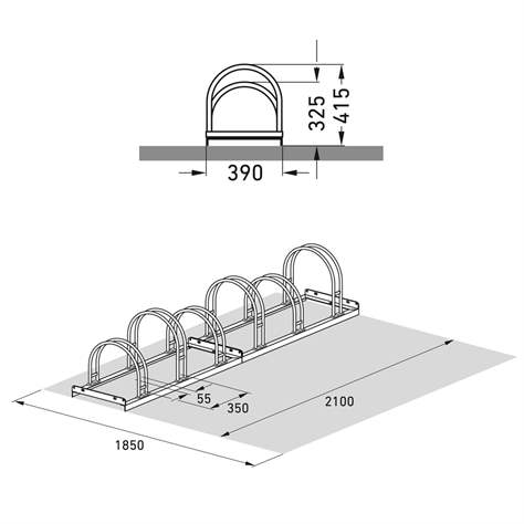 Fahrradständer - Bogenparker, einseitig, 6 Stellplätze - WSM - Walter Solbach Metallbau GmbH - Bild5