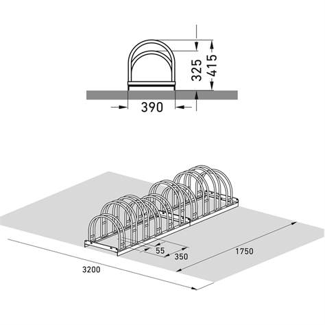 Fahrradständer - Bogenparker, zweiseitig, 10 Stellplätze - WSM - Walter Solbach Metallbau GmbH - Bild5