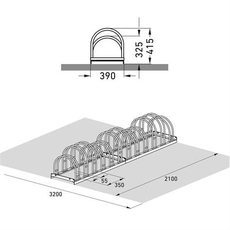 Oblúkový stojan na bicykle, obojstranný, 12 miest - WSM - Walter Solbach Metallbau GmbH - obrázok5