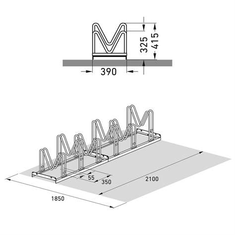 Fahrradständer - Multiparker, einseitig, 6 Stellplätze - WSM - Walter Solbach Metallbau GmbH - Bild5