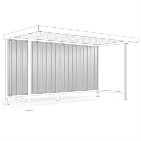 Perete din spate pentru adăpost universal L12, unilateral, tablă trapezoidală - WSM - Walter Solbach Metallbau GmbH