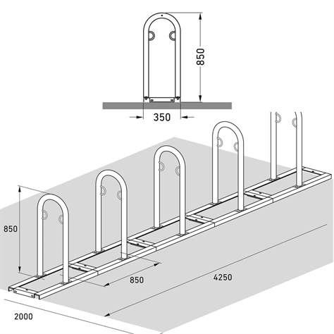Fahrrad-Anlehnsystem, Bügelanzahl 5 - WSM - Walter Solbach Metallbau GmbH - Bild3