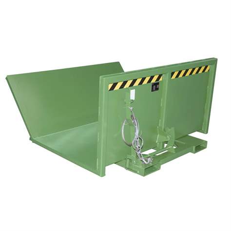 Výklopný přepravník na dlouhý materiál, nosnost 1000 kg, d x š x v: 1440x1500x780 mm, barva zelená RAL6011 - Bauer GmbH