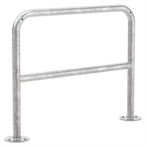 Universeller Absperrbügel mit Knierohr 800 x 1000 mm, mit Bodenplatte zum Aufdübeln - WSM - Walter Solbach Metallbau GmbH