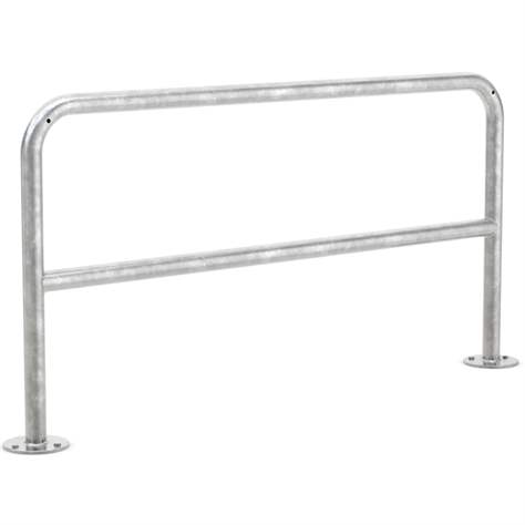 Universeller Absperrbügel mit Knierohr 800 x 1500 mm, mit Bodenplatte zum Aufdübeln - WSM - Walter Solbach Metallbau GmbH