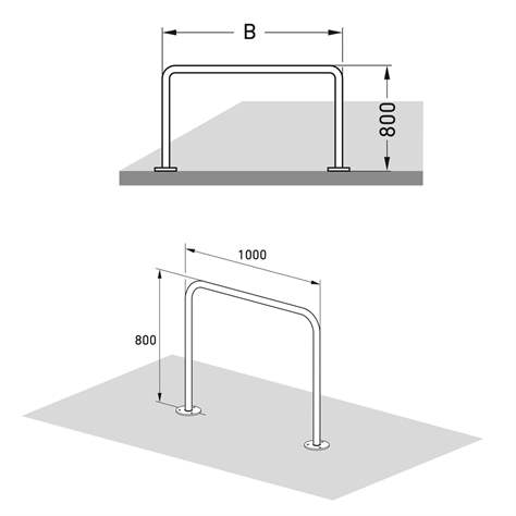 Universeller Absperrbügel 800 x 1000 mm, mit Bodenplatte zum Aufdübeln - WSM - Walter Solbach Metallbau GmbH - Bild6