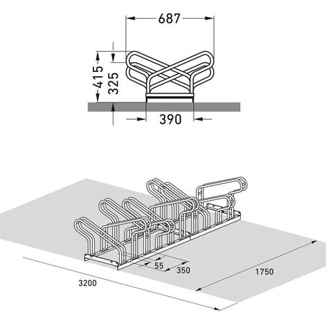 Úsporný stojan pro jízdní kola, dvoustranný, 10 míst - WSM - Walter Solbach Metallbau GmbH - obrázek6