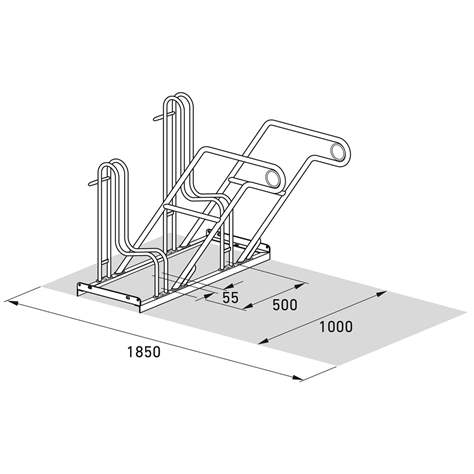 Fahrradständer mit Anlehnbügeln, einseitig, 2 Stellplätze - WSM - Walter Solbach Metallbau GmbH - Bild6