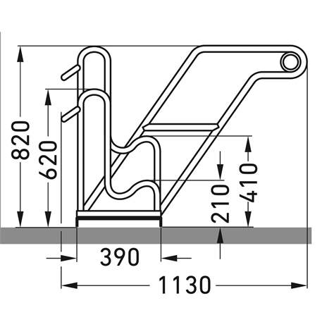Fahrradständer mit Anlehnbügeln, einseitig, 2 Stellplätze - WSM - Walter Solbach Metallbau GmbH - Bild7