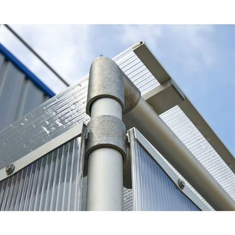 Überdachung - Raucherunterstand, H x B x T: 2050 x 2526 x1861 mm, Rohrkonstruktion mit Polycarbonat-Platten. - Bild5