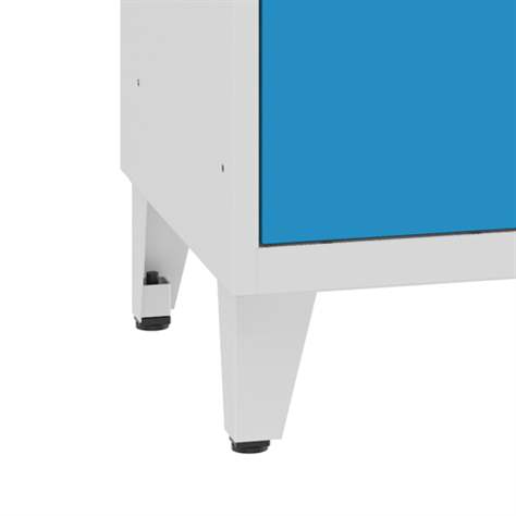 Schließfachschrank WEMO, 2x3 Abteile, 600x500x1940 mm, mit Füßen, Türfarbe Türkisblau RAL5018, Zylinderschloss - Malow - Bild4