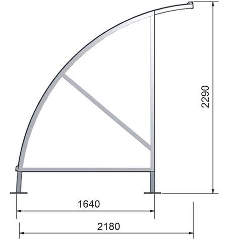 Gewölbter Unterstand, einseitig B02, 2090 x 2290 x 2100 mm - WSM - Walter Solbach Metallbau GmbH - Bild4