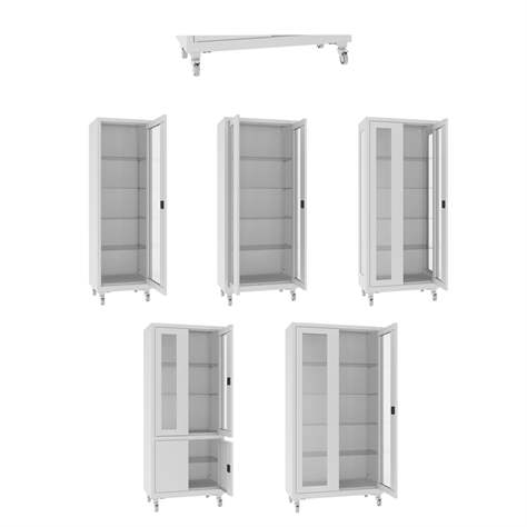 Satz Räder (VE 4 Stück), Lenkrollen, 2 mit bremse, für Medizinschränke, Selbstmontage - Malow - Bild2