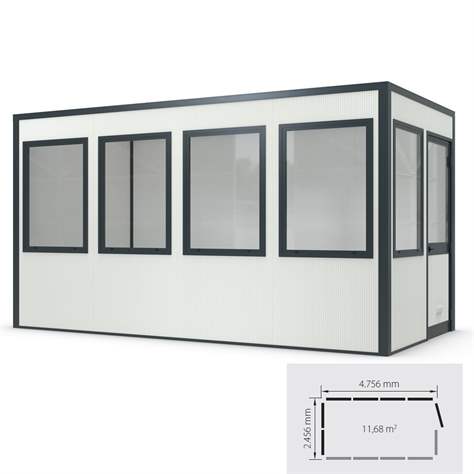 Hallenbüro SmartUnit 12, 4756 x 2456 mm, 11,68 m2 - WSM - Walter Solbach Metallbau GmbH