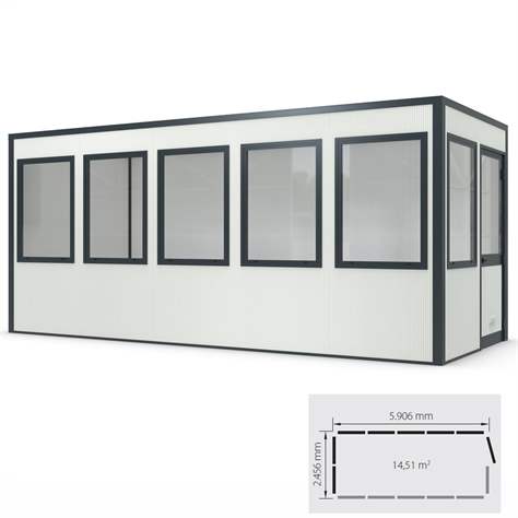 Hallenbüro SmartUnit 14, 5906 x 2456 mm, 14,51 m2 - WSM - Walter Solbach Metallbau GmbH